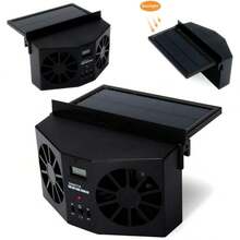 Car Solar Powered Window Exhaust Fan,Car Air Purifier,Car Solar Power Air Vent Radiator Fans For Backseat Or Frontseat,Vehicle Ventilation Fan - màu đen - Xem 10