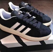 adidas Grand Court Base 00s 舒適薄底 耐磨 低筒 板鞋 男女同款 黑白色 - 黑與白 - 查看 6