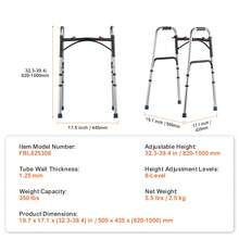 Andador plegable  de aluminio con altura ajustable, 350 libras - Plateado - Ver 7