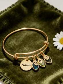 Custom Birthstone Bracelet For Mom Personalized Birthstone Jewelry Grandma Gift Family Birthstone Initial Mother's Day Gift Expecting Mom,Christmas Gifts,Delicate Romance - Multicolor - View 4