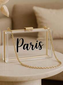 Customized Acrylic Clutch | Personalized Transparent Evening Bag | Bridesmaid Gift | Wedding Clutch | Transparent Chain Bag | Name Bag - Bridesmaid Gift - Personalized Bridesmaid Clutch - Customized Acrylic Clutch - Chief Bridesmaid Gift - Bachelorette Party - New Year's Eve Gala Bag - Holiday Gala Bag - Multicolor - View 5