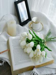 19支/11支/1支 情人节仿真郁金香 真触感郁金香 家居装饰花 婚礼装饰花束 手感郁金香 母亲节适用 适用于婚礼装饰、新娘背景道具、花束、胸花、手腕花、婚礼拱门、派对装饰、礼品装饰、婚礼装饰 - 彩色 - 查看 4