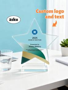 Customize Personalized Acrylic Award Plaque,Custom Name,Star Shaped Trophy,Anniversary Gift For Him, Couple Gift,Unforgettable Gratitude Gift For Celebrating Special Days,Custom Corporate Recognition Trophy,Employee Award Plaque - Retirement Or Appreciation Gift For Staff & Manag - Multicolor - View 3