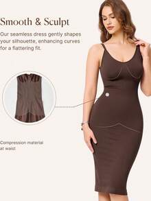 Shapewear Seamless Slip Dress,Tummy Control Bodyshaper For Under Dresses