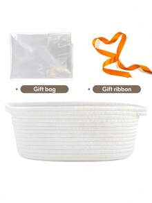 编织手柄礼品篮，两用收纳篮，适合存放零食、玩具、礼物、化妆品、洗漱用品等。椭圆形多功能收纳篮，玩具收纳篮，是节日礼物、日常家居用品和物品收纳的理想之选。男女皆宜，可用于家居整理和收纳，也可作为房间装饰。 - 彩色 - 查看 4