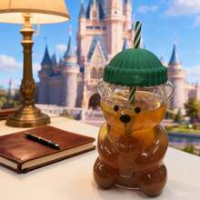 Christmas Edition Bearista Glass Straw Cup Teddy Bear Style With Glass Straw Cartoon Bear Glass Mug Steal Your Christmas Heart! - 泰迪熊杯塑料 - 查看 6
