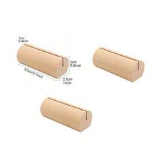 1pc/3pcs/5pcs/Set Wooden Block Business Card Holder, Wooden Decorative Card Stand, Memo Clip, Photo Clip, Small Decorative Ornament, Easy To Carry, Lightweight. - Apricot - View 7