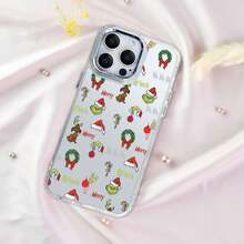 Funda para móvil con divertido diseño navideño del , compatible con teléfonos ,  17,  16 Pro Max,  15 Pro Max,  13 y  12. Fabricada en TPU, ofrece protección contra golpes y caídas. Una opción fantástica para regalos de Navidad, reuniones familiares, amigos y celebraciones festivas. - transparente - Ver 4