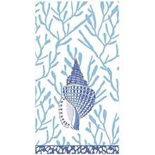 Caspari Shell Toile - Servilletas de toalla para invitados en azul, 5 por paquete(1) - Multicolor - Ver 2
