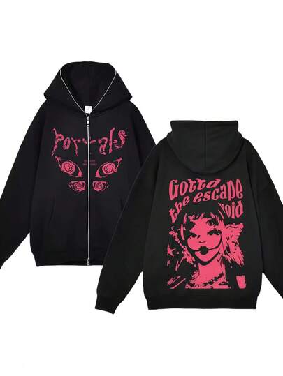 Melanie Martinezs Full Zipper Hoodies Portals Tour Album Print Sweatshirt Hip Hop Streetwear Zip Up Jacket Men Women Casual Coats