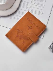 1pc PU Leather Passport Holder, Multi-Functional Anti-Magnetic Anti-RFID Card Case - Multicolor - View 9