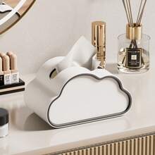 Luxury Cloud-Shaped Tissue Box, High-End Decorative Facial Tissue Holder For Living Room, Tabletop - White - View 5