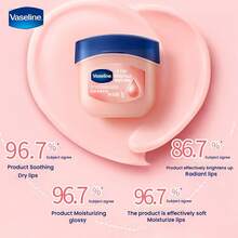 Vaseline 1支/3支装凡士林经典密集滋润润唇膏，浪漫早樱香型，桂花香型，7克，蕴含凡士林微凝珠、樱花提取物，滋养双唇，令双唇焕发自然光泽，圣诞节礼物，彩妆，护肤，润唇，完美 - 白桃味 - 查看 5
