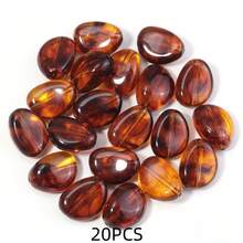 10-100 piezas/paquete Cuentas de ámbar acrílicas asimétricas, cuentas espaciadoras de formas múltiples, cuentas de joyería de moda casual para otoño/invierno en color marrón, cuentas sueltas para manualidades, pulseras, collares, joyería, decoración, colgantes, al por mayor - forma irregular de color ámbar - Ver 10