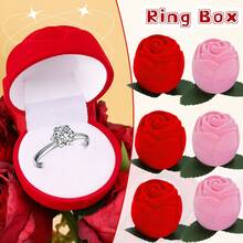 1/2pcs Romantic Velvet Rose Ring Box, Valentine's Day Jewelry Box, Rose Bouquet Design, Elegant Engagement Ring Holder & Earring Storage Box For Proposal, Wedding Gift Packaging And Special Celebration Decor, Perfect Gifts For Men, Jewelry Storage Organizer, Graduation Stuff, Hair Accessories Organizer, Wedding Jewelry Box - Multicolor - View 4