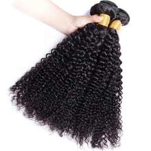 32 34 36 Inch 15A Brazilian Kinky Curly Human Hair Bundles Unprocessed Human Hair Extensions Jerry Curly  Human Hair Bundles Brazilian Virgin Hair Quick Weave Curly Hair Extensions For Women Double Weft Natural Black - Natural Black - View 3