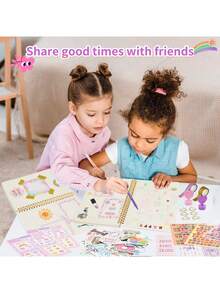 Kit de diario DIY para niñas de 8 a 14 años, set de papelería y diario con pegatinas, regalos de cumpleaños para niñas de 8, 9, 10, 11, 12, 13 y 14 años, kit de manualidades y scrapbook, idea de regalo de cumpleaños para adolescentes