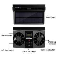 Car Solar Powered Window Exhaust Fan,Car Air Purifier,Car Solar Power Air Vent Radiator Fans For Backseat Or Frontseat,Vehicle Ventilation Fan - màu đen - Xem 8