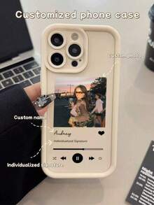 1 chiếc ốp lưng điện thoại có thể tùy chỉnh tên/văn bản, tương thích với Apple 17, 16 ProMax/16 Pro/16 Plus/16/15 ProMax/15 Pro/15/14 ProMax/14 Pro/14/11/11 ProMax/12/12 Pro/12 ProMax/13/13/13C/X7B/X8B/A13/A14/A15/A54/A55, tương thích với Redmi, tương thích với OPPO - trắng - Xem 3