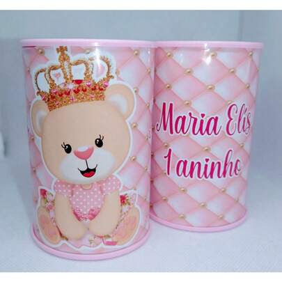 10 Cofrinhos Personalizado Ursinha Princesa
