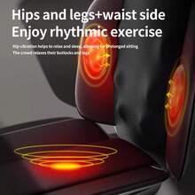 Shiatsu Neck & Back Massager With Heat, Massager Chair Pad With Deep-Kneading Nodes, Adjustable Seat Massager For Full Body Relaxation, Use At Home Office - 灰色 - 查看 5
