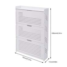 Shoe Storage Cabinet With 3 Flip Drawers, Shoe Cabinet For Entryway Slim, Free Standing Shoe Rack Cabinet, Narrow Shoe Organizer For Entryway, Hallway, White - 白色 - 查看 2