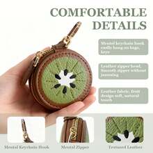 Mini Fruit Coin Purse Cute Soft Keychain Wallet Small Pouch Bag Charm Accessory - Kiwi - View 3