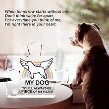 AICase Dog Memorial Gifts For Loss Of Dog, Rainbow Bridge Pet Sympathy Acrylic Block Puzzle Piece Keepsake In Memory Bereavement Remembrance Gift For Lost Deceased Died Passed Away Angel Dogs - / - 查看 6