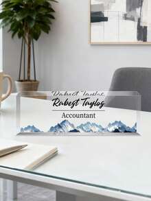 个性化办公桌铭牌 - 定制员工感谢礼品 - 亚克力办公桌铭牌 - 办公桌装饰礼品 - 送给老板、员工、教师、护士、经理的办公礼品（粉色兰花），完美的感谢礼品，个性化返校装饰，学习用品，送给教师，送给男孩女孩，送给青少年，初中生，高中生，大学生，大一新生，大二学生，低年级学生，度假氛围，办公室装饰