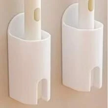2pcs/1pc Minimalist Solid Color Rectangular Self-Adhesive Electric Toothbrush Holder - Strong Adhesive, No Residue, Waterproof, Wall-Mounted Storage, No Drilling Or Power Needed, Bathroom Storage Essential, Suitable For Christmas, Home Bathroom, Autumn Decor, Back To School Organization, All-Year-Round Bathroom Must-Have - Multicolor - View 12
