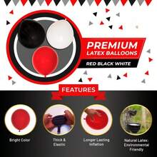 100 Red Black And White Balloons - Assorted Red And Black Balloons Party Decorations Supplies Pack For Deadpool Birthday, Lumberjack  Shower, Graduation, Poker, Pirate, Ladybug, Race Car - Trending, Best Seller, New Arrival, Party Supplies, Elegant Decor, Party Decoration, Wedding & Birthday - 彩色 - 查看 3