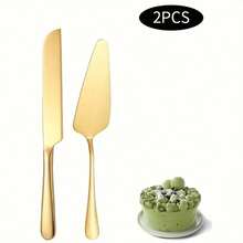 Bộ dao cắt bánh cưới, bộ dao cắt pizza, dụng cụ làm bánh - Dễ vệ sinh, phù hợp cho đám cưới, khách sạn, nhà bếp gia đình, sinh nhật và các dịp đặc biệt. Bộ dao và thìa cắt bánh mạ vàng cá nhân hóa | Bộ dao cắt bánh ngọt, bánh pizza khắc chữ, thìa cắt bánh bằng thép không gỉ mạ vàng | Quà tặng sinh nhật cho cô dâu - - - Xem 8