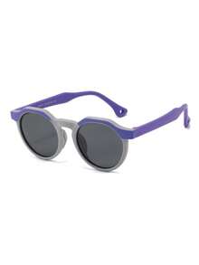 1 Pair Classic Dual-Tone Round Frame TPEE Children's Fashion Glasses, Suitable For Boys And Girls, Party, Holiday, Travel, Decoration, Daily Accessories, Photography Props