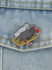 QIHOO 1 件可爱老鼠夹珐琅针趣味动物胸针衣服背包配饰珠宝礼物送朋友 - 彩色 - 查看 10