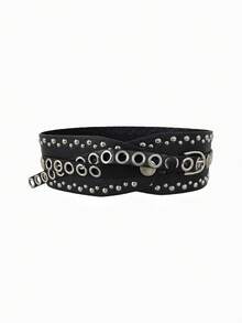New European & American Handmade Rivet & Eyelet Mix Wide Waist Belt, Holiday Party & Street Style, Hot Selling Cross-Border Item - Multicolor - View 11