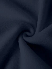 Sudadera con capucha y manga larga para mujer, elegante, con estampado gráfico de Roma, Italia, corte regular informal y cordón ajustable. - AZUL MARINO - Ver 4