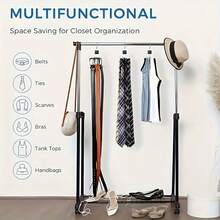 2 Pieces Of Six Claw Rotating Multifunctional Hooks: Clothes, Hats, Scarves, Wardrobe Storage Hooks - Door Hooks - Bag Hooks - Wooden Polished Surface Hooks - 黑色 - 查看 7