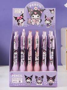Sanrio Kuromi Automatic Pencil. Cartoon Soft Pencil Cap Protector, No Need To Sharpen, Student Stationery. Back To School Gift.