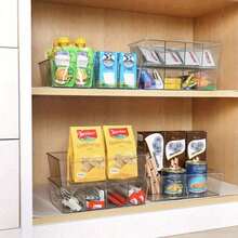 2个透明塑料收纳盒，4格茶包收纳盒，分格食品收纳盒，适用于食品储藏室、厨房、冰箱、橱柜，可存放香料、零食等。 - 彩色 - 查看 6