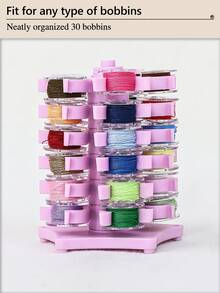 1pc Sewing Thread Spool Holder Tower, Creative Pagoda-Shaped Design, Practical Home Storage For Regular Plastic Or Metal Bobbins, Multifunctional Sewing Machine Thread Spool Organizer - Multicolor - View 3