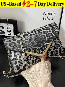 Fashion PU Leopard Pattern Minimalist Versatile Women's Chain Shoulder Bag, Clutch Purse, Envelope Mobile Phone Bag, Fashionable Clutch Bags For Woman This  Is Suitable For Young Girls For Their Birthday, Prom And Graduation And Also A Lovely Gift For Friends, Mother, Lover On Special Days Such As Valentine's Day, Christmas, Anniversaries.Can Be Used As Thanksgiving, Halloween,Christmas Gift. - Nhiều màu - Xem 5