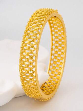 24K Plated Luxury Bangle Bracelet Hand Jewelry Bridal Wedding Ornament Accessories