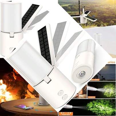 Linterna de camping, luz portátil, 8000 mAh, linterna solar recargable para emergencias, huracanes, tiendas, cortes de energía AY-ST2303