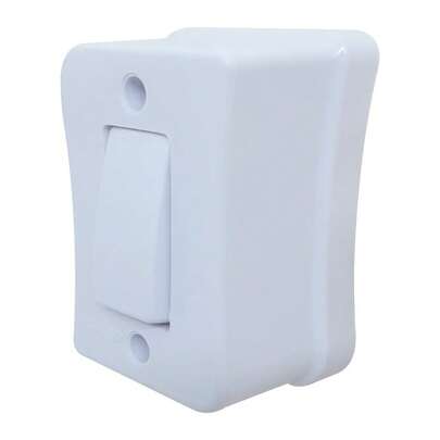 Kit 10 Interruptor Simples 1 Tecla Sobrepor Externo Com Espelho Branco Linha Viena Bivolt 127v e 250v