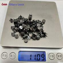 50/100pcs Round Brass 4 Claw Flat Rivets Studs 3/4/5/6/7/8/9/10mm For Leather Craft Costumes Bags Belts Shoes DIY Punk Goth Spike - Multicolor - View 71