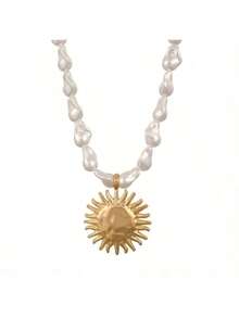 1pc Bohemian Style Creative Fashion Luxury Classic Minimalist Charming High-Quality Alloy Sun Pendant Braided Twisted Thick Necklace, Exquisite Jewelry Gift For Women, Couples, Sisters, Graduation/Prom, Suitable For Valentine's Day, Daily, Dating, Holiday, Wedding Season, Commuting, Halloween, Christmas, Birthday Party, Festival Wear, Red Jewelry, Affordable Item - A1 Sun Pendant - View 20