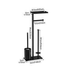 1pc Floor-Standing Toilet Brush Holder, RV Multipurpose Storage Rack, Freestanding Toilet Paper Holder With Storage Shelf, Bathroom Tissue Paper Towel Rack, Detachable Floor-Standing Cleaning Rack With Toilet Paper Holder - Multicolor - View 12