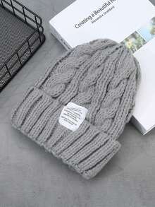 1pc Women's Multicolor Knit Hat, Warm & Windproof, Casual & Elegant, Autumn/Winter Crochet Embroidery Knitting Hat, Stylish Versatile Warm Knit Hat, Suitable For Fall/Winter Women's Autumn/Winter Japanese Alphabet Bunting Hat Fashion Multi-Purpose Pullover Hat, Women's Influencer Ear Flap Head Cover Warm Cold Hat - A - View 9