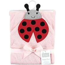 Hudson Baby - Toalla Unisex de algodón con Capucha para bebé, Color , Talla única(Rosado Mariquita Una talla) - Multicolor - Ver 3