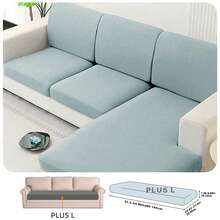 1pc Solid Color Silky Elastic Sofa Cushion Cover, Modern Minimalist Design, Suitable For All Seasons - Light Grey - View 13